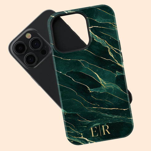 Custom Initials Marble iPhone Case