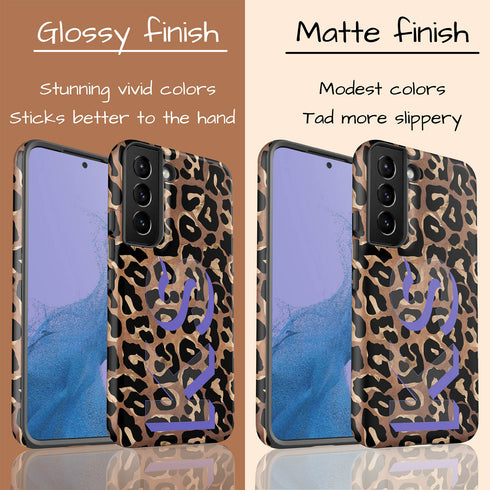 Wild Metallic Leopard 3D Initials Galaxy Case