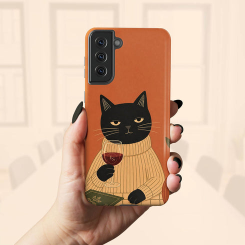 Personalized Zen Wine Cat Galaxy Case