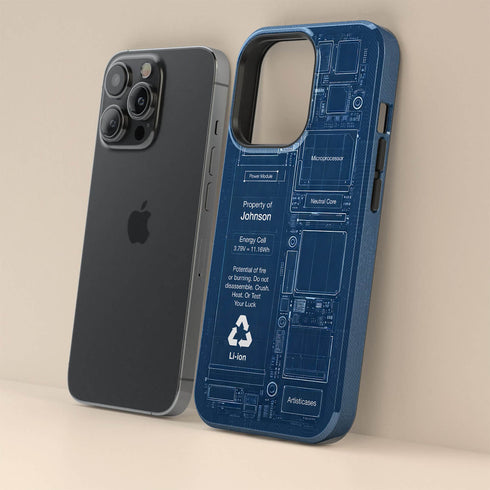 Personalized Schematic Blueprint Circuit Board iPhone Case
