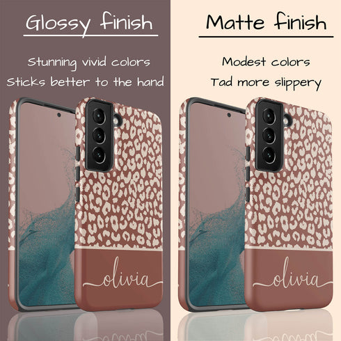 Boho Leopard Custom Name Galaxy Case