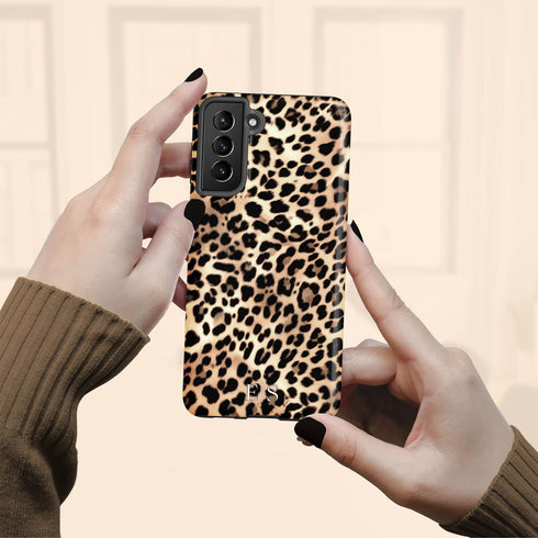 Custom Initials Lush Leopard Galaxy Case