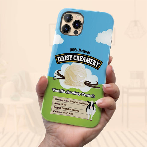 Personalized Emotional Support Ice Cream Pint iPhone Case