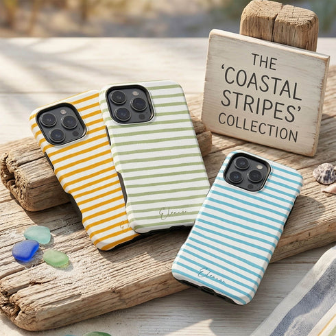 Personalized Coastal Stripes Collection iPhone Case