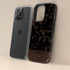 Custom Wood Initials Dark Tortoiseshell iPhone Case