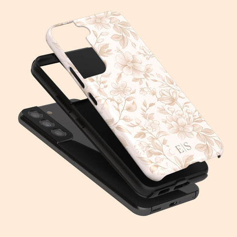 Custom Initials French Toile De Jouy Galaxy Case V3