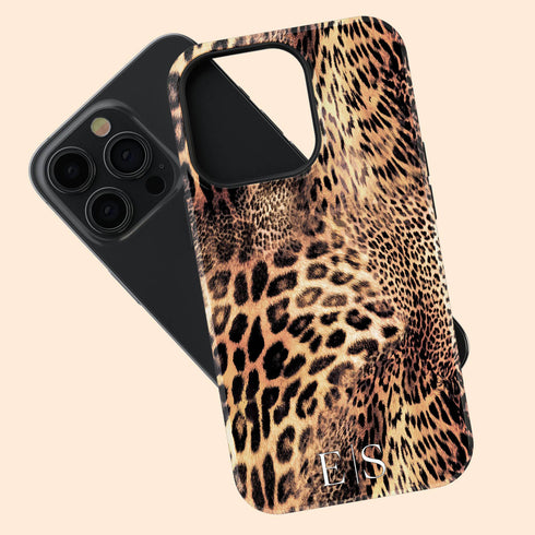Exotic Leopard Custom Initials iPhone Case