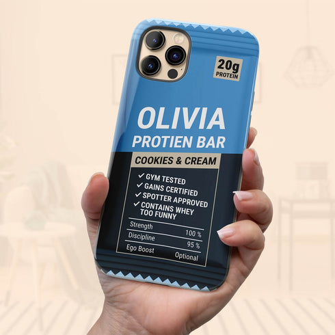 Personalized Gym Rat Protein Power Bar iPhone Case