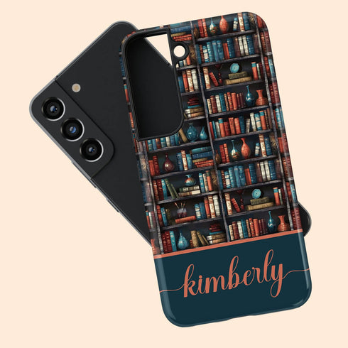 Custom Name Bookshelf Academia Galaxy Case