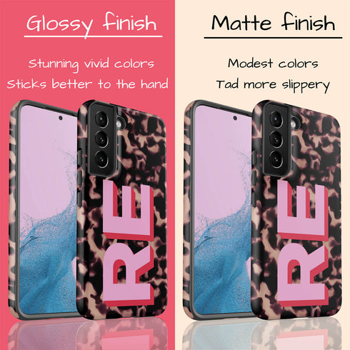 Custom 3D Initials Dark Tort Galaxy Case