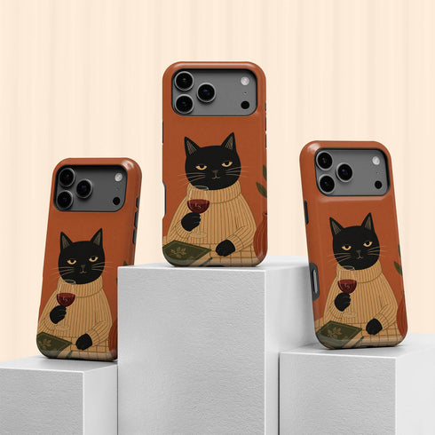 Personalized Zen Wine Cat iPhone Case