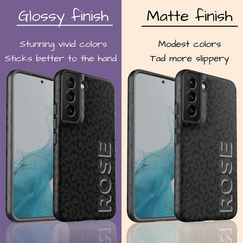 3D Custom Name Dark Leopard Galaxy Case