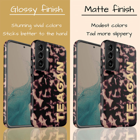 3D Custom Name Dark Tort Galaxy Case