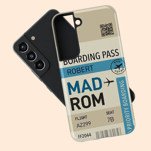Personalized Tropical Getaway Boarding Pass Galaxy Case
