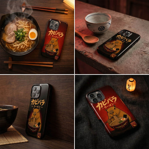 Personalized Capybara Ramen iPhone Case