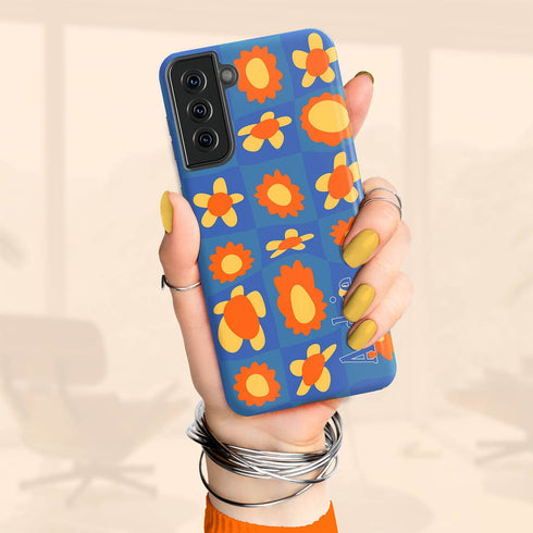 Personalized Retro Warp Floral Groovy Galaxy Case