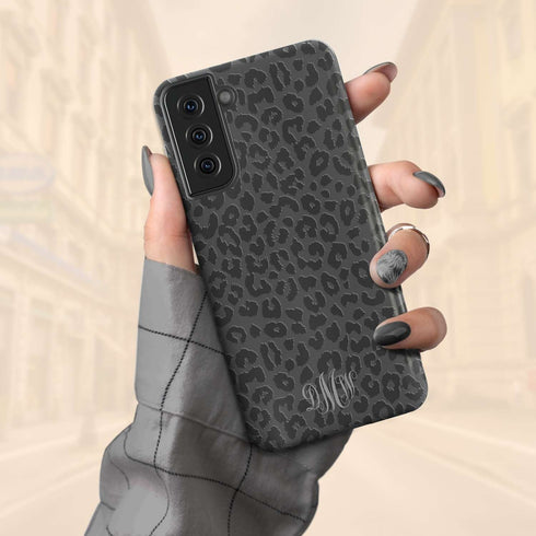 Nude Leopard Custom Monogram Galaxy Case
