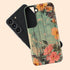 Custom Initials Boho Chic Vintage Floral Galaxy Case