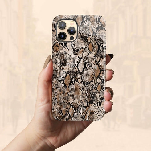 Custom Monogram Initials Snakeskin iPhone Case