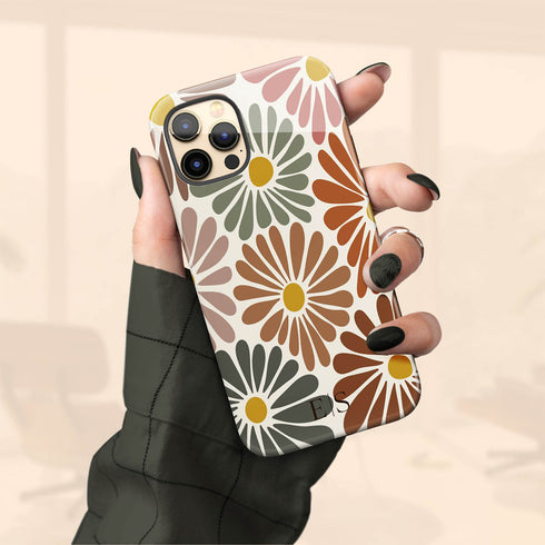 Custom Initials Abstract Flowers iPhone Case - V3