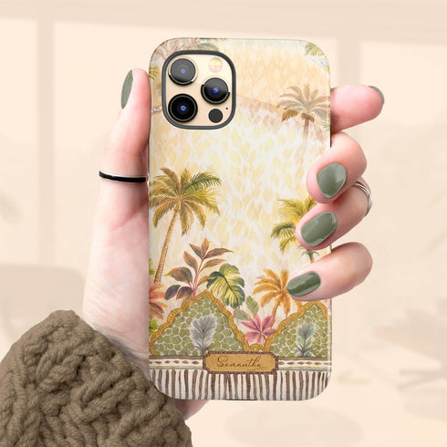 Personalized Tropical Palms of Jaipur iPhone Case