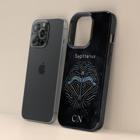 Personalized Black Zodiac Horoscope Sign iPhone Case