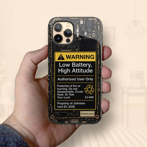 Personalized Tech Humor Warning Circuit Board iPhone Case