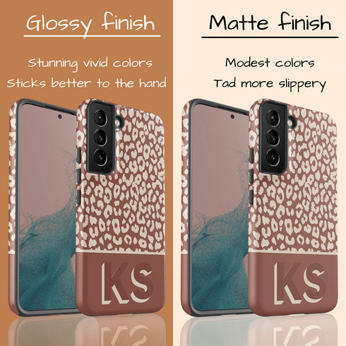 Boho Leopard 3D Initials Galaxy Case