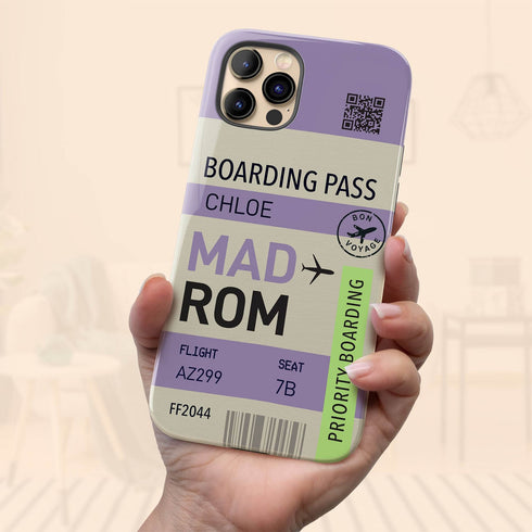 Personalized Tropical Getaway Boarding Pass iPhone Case