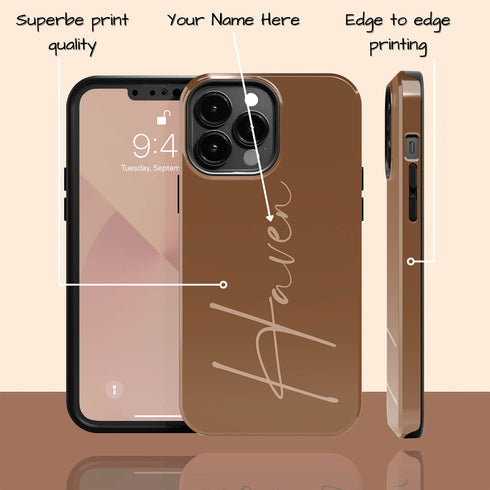 Custom Signature Name Earth Tones iPhone Case - Light
