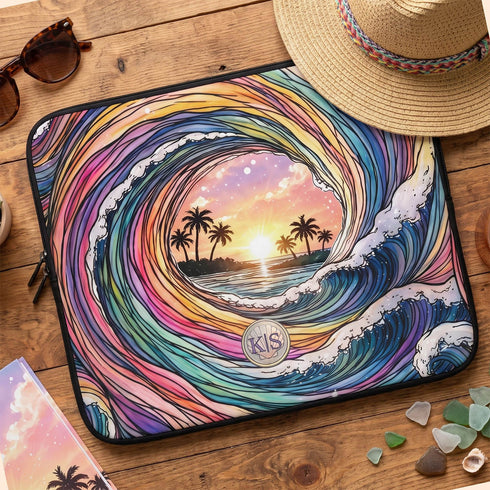 Personalized Ocean Flow Laptop Sleeve