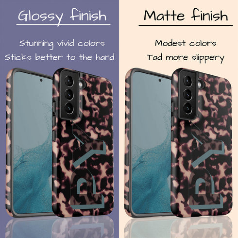 3D Camo Initials Dark Tort Galaxy Case