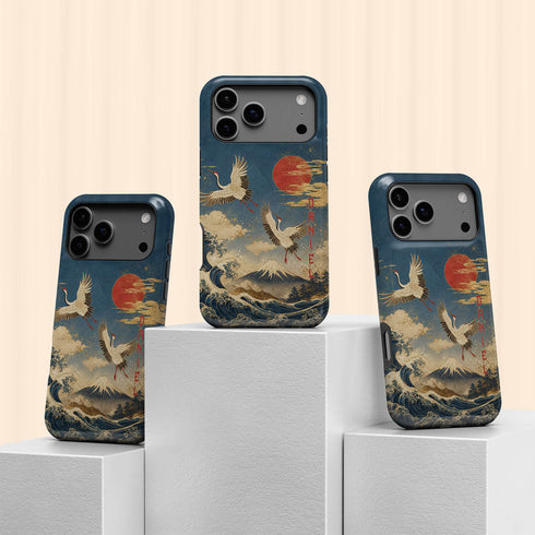 Personalized Cranes of Fuji iPhone Case