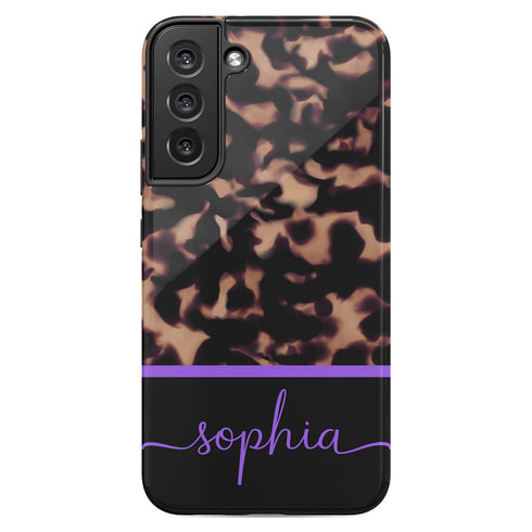 Custom Name Dark Tortoiseshell Galaxy Case