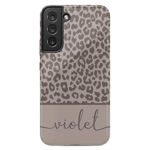 Boho Leopard Custom Name Galaxy Case