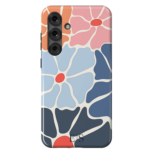 Custom Initials Abstract Flowers Galaxy Case - V2