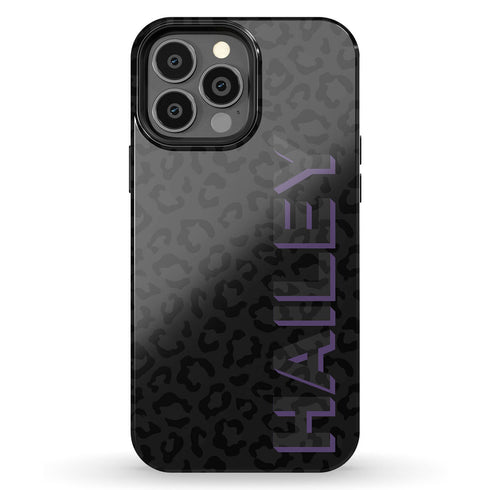 3D Custom Name Dark Leopard iPhone Case