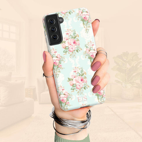 Custom Initials Shabby Chic Rococo Galaxy Case