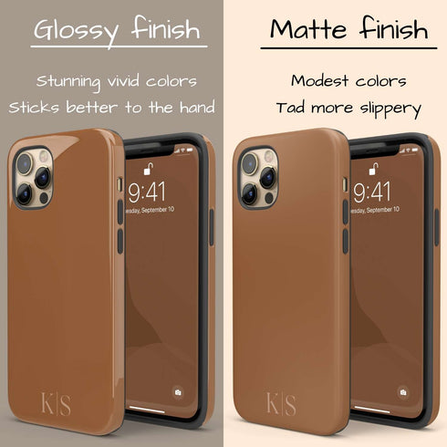 Custom Initials Earth Tones Monogram iPhone Case - Light