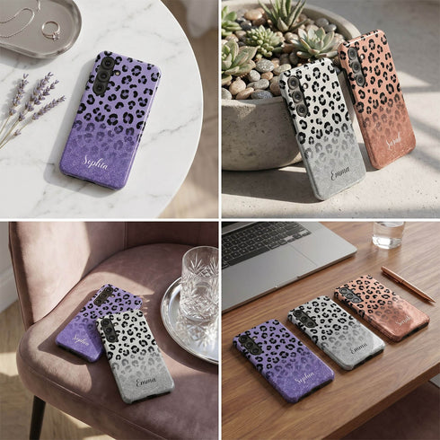 Personalized Leopard Glow Galaxy Case