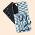 Groovy Checkerboard 3D Initials Galaxy Case