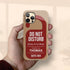 Personalized Hotel Charm Do Not Disturb iPhone Case