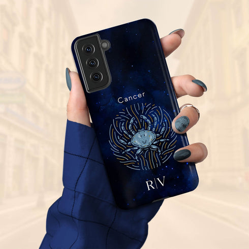 Personalized Blue Zodiac Horoscope Sign Galaxy Case