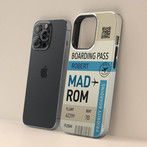 Personalized Tropical Getaway Boarding Pass iPhone Case