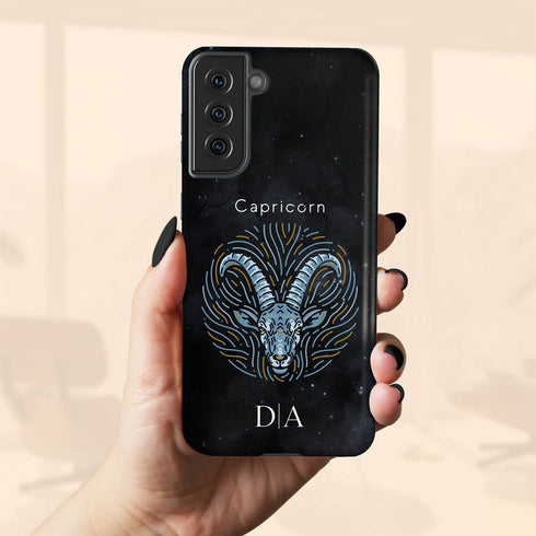 Personalized Black Zodiac Horoscope Sign Galaxy Case