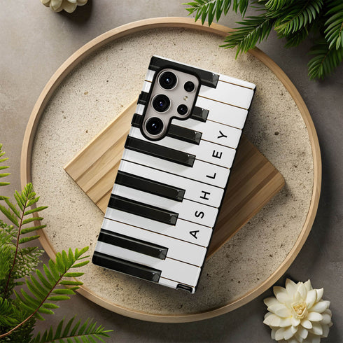 Personalized Music Lover Piano Keys Galaxy Case
