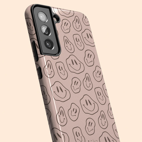 Melting Smiley Face Custom Initials Galaxy Case