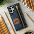 Personalized Denim Zipper Leather Patch Galaxy Case