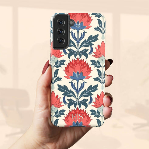 Custom Initials Boho Indian Jaipur Block Print Galaxy Case