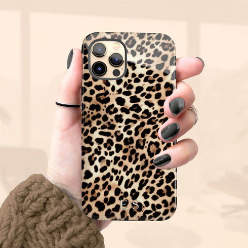 Custom Initials Lush Leopard iPhone Case